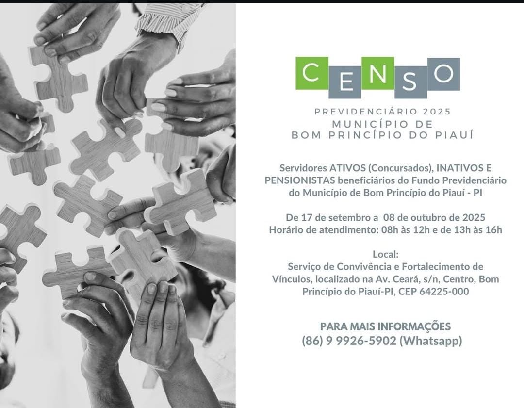 CENSO PREVIDENCIÁRIO 2025 – BOM PRINCÍPIO DO PIAUÍ